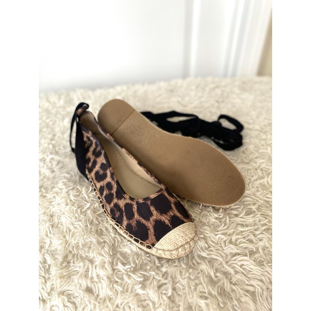 Ann Taylor Leopard Print Lace-Up Espadrille Flats Women's Size 6.5 M - Picture 10 of 10